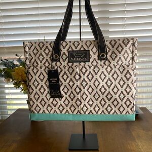 SCOUT Uptown Girl Pocket Tote Bag - All Weather Woven - Teal Diamond